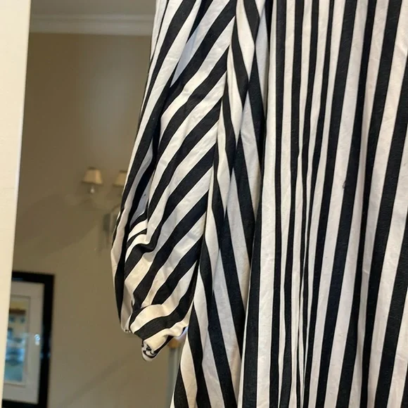 Banana Republic blue and off white striped jacket dress (bw) - Picture 3 of 6